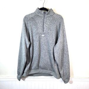 Quiksilver Mens XL Gray Heather Quarter Zip Pullover Fleece Sweater Surf Skate